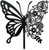 WADORN Butterfly Metal Decorative Garden Stakes, Butterfly Flowers Garden Outdoor Statues Silhouette Boho Butterfly Stakes Metal Butterfly Garden Statues for Lawn Ornaments Yard Patio Outdoor Garden