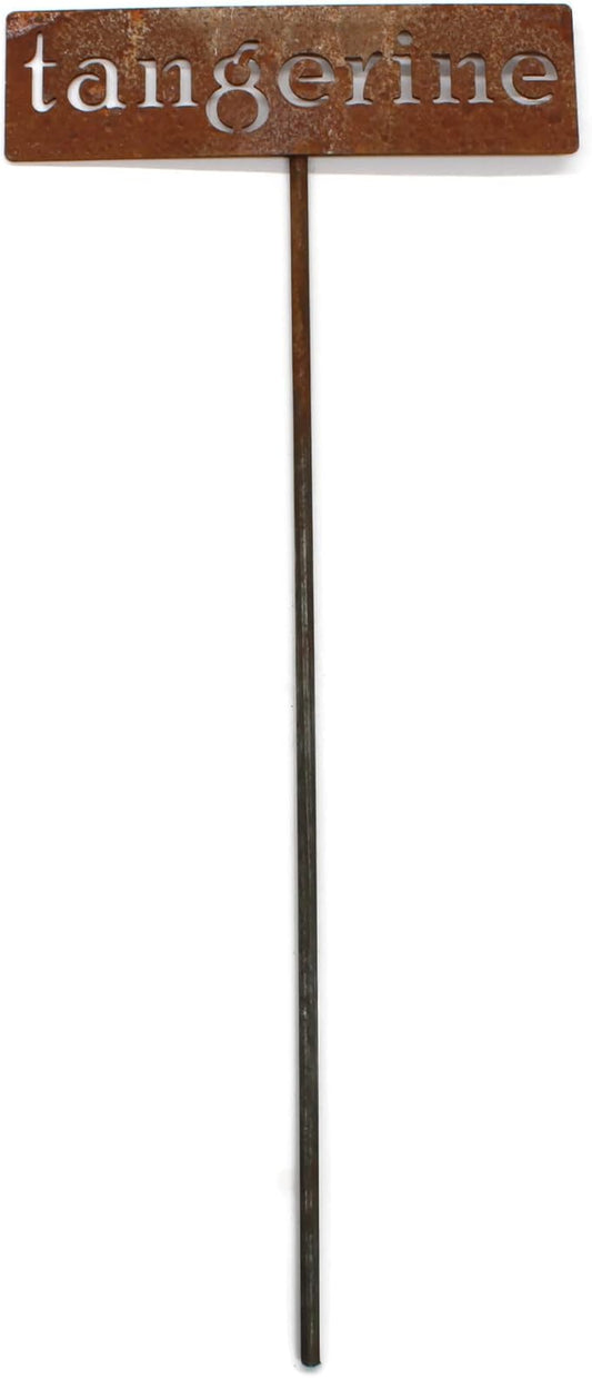 Classic Metal Garden Markers 19 Inches Tall (tangerine, Naturally Rusted)