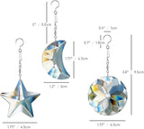 Crystal Prism Suncatcher for Window Home Decoration, 3pcs Hanging Ornament Pendant, 45mm Rainbow Maker Clear