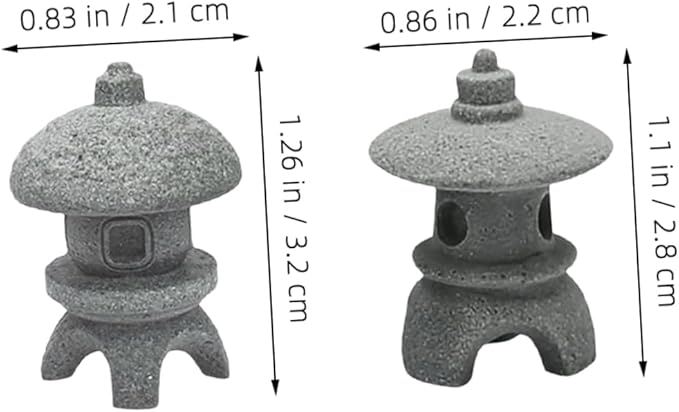 ORFOFE Japanese Style Zen Garden Statues 2 Pack Sandstone Decor for Outdoor/Indoor Asian Decor