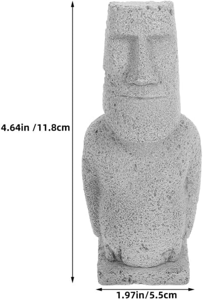 IMIKEYA Easter Island Head Statue Sandstone Akivi Moai Monolith Decorative Garden Sculpture Mini Moai Figurine for Home Garden Patio Lawn