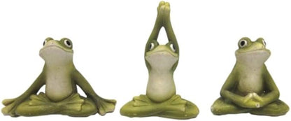 Pacific Giftware Zen Garden Inner Peace Yoga Frogs Set of 3 Figurine Collectible Sculpture Mini Garden Decor 2.5 inch Tall