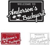 MeMate Personalized Metal Sign for Backyard, Patio, Garden, Deck, Large Outdoor Decor, Housewarming Gifts