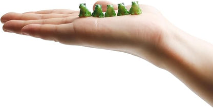 Exasinine 30 Pcs Resin Mini Frogs Green Frog Miniature Figurines Animals Model Fairy Garden Miniature Moss Landscape DIY Terrarium Crafts Ornament Accessories for Home Décor(A)