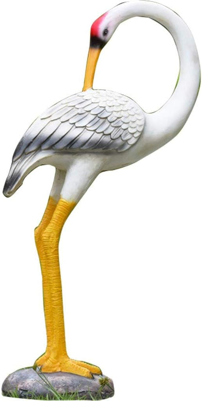 Garden Statue Animal Sculpture Outdoor Decor Gift Outdoor Statues Outdoor Garden Simulation Animal Sculpture Figurine Crane Statue Garden Courtyard Animal Decoration(33 * 12 * 65cm)