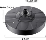 Jutai Electric Floating Pond Fountain Wram White LED Lights, Built-in Filter System, Waterfall Fountain Pump,32.8ft Power Cord, Day and Night Lighting, Energy Saving for Above Ground Pools