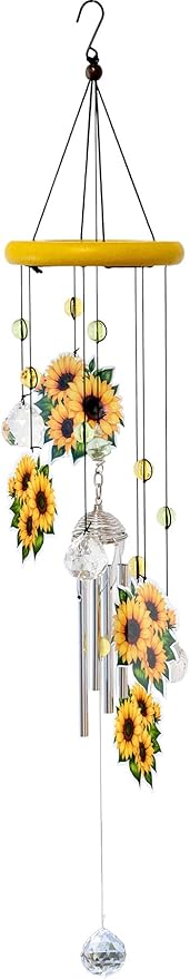 Spoontiques Sunflowers Wind Chime - Outdoor Garden Décor - Decorative Chimes for Yard, Garden, Backyard and Patio Decoration
