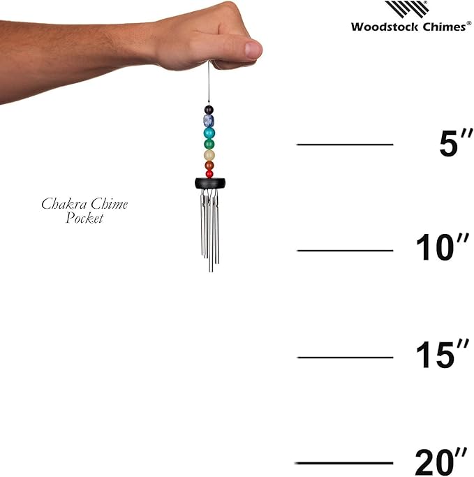 Woodstock Chimes Signature Collection, Woodstock Pocket Chakra Chime, 11'' Eastern Energies Wind Chimes for Outdoor, Patio, Home or Garden Décor (PC7)