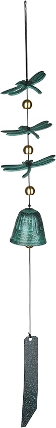 Woodstock Chimes Signature Collection, Woodstock Habitats, Dragonfly Windbell 20'' Verdigris, Habitats and Nature Wind Bells for Outdoor, Patio, Home or Garden Décor (CDW)