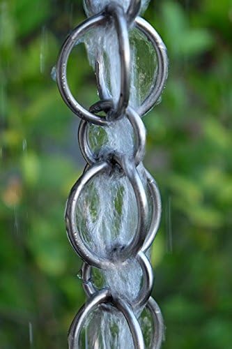 Nutshell Stores Double Loops Rain Chain - Stainless Steel - 15 Feet