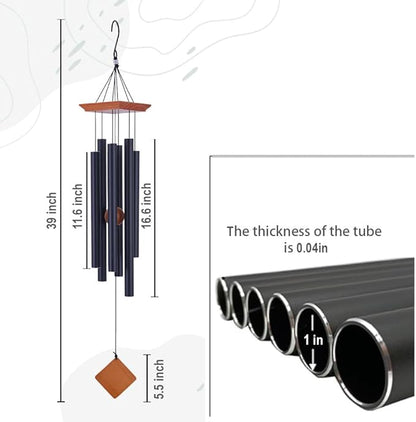 39" Deep Tone Large Wind Chimes for Outside Clearance, Memorial Sympathy Wind Chimes Outdoor for Porch Garden Yard Decor Patio,Sympathy Gifts for Loss of Loved One,Brown