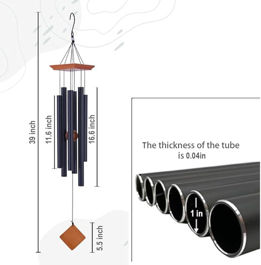 39" Deep Tone Large Wind Chimes for Outside Clearance, Memorial Sympathy Wind Chimes Outdoor for Porch Garden Yard Decor Patio,Sympathy Gifts for Loss of Loved One,Brown