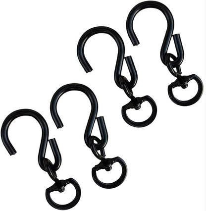 SOFTMED Swivel Plant Hanger Hooks 4PACK, Swivel Hooks for Hanging Plants Heavy Duty (Black-4pcs)