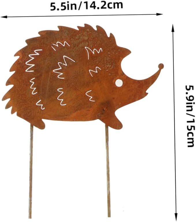 ORFOFE 4pcs Hedgehog Garden Ornament Micro Landscape Flower Pot Adornment for Home Outdoor Decor Cute Iron Art Statues for Garden Patio Decorations