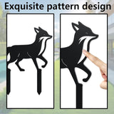WADORN 3 Styles Fox Metal Decorative Garden Stakes, Funny Fox Family Metal Outdoor Statues Animals Black Silhouette Ornament Gifts Cute Animals Outdoor Decor for Garden Backyard Patio Lawn Walkways