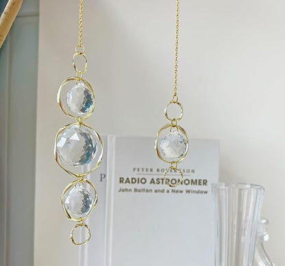 Crystal Suncatchers for Windows Hanging, 2Pcs Garden Sun Catcher Crystal Prism Balls Rainbow Maker Hanging Ornament for Home Decor