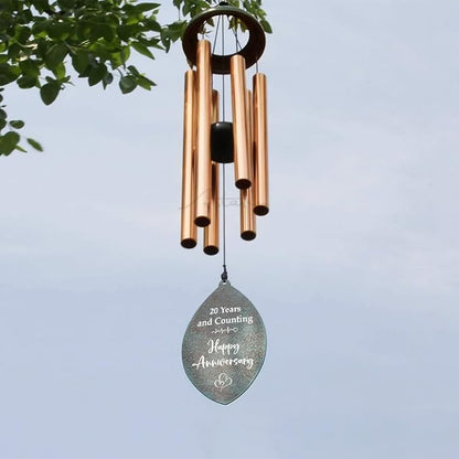 ASTARIN Personalized 20th 50th Anniversary Wind Chime, Happy Anniversary Wedding Valentine's Day Gift for Wife Husband Men Women Sister, Keepsake Decorations for Parents Couples(Produced in USA)