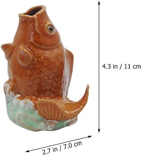 Kisangel Carp Statue Fountain Nozzle 4.33 Inch Outdoor Garden Water Spray Sprinkler for Pond Water Feature and Yard Decor