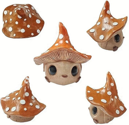 Mushroom Outdoor Garden Decor Statue ，Garden Gnomes Statues for Home Desk, Yard, Patio, Backyard, Fairy Garden, Balcony,Lawn Ornament,Mother’s Day, Birthday Gifts for Women, Grandma, Mom