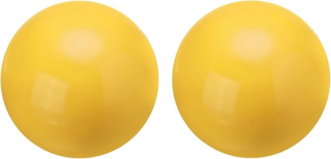 uxcell 2 Pcs Gazing Globe Decor Ball 2.5 Inch 63mm Reflective Garden Sphere Hollow Ball, Seamless Stainless Steel Gazing Ball, Smooth Mirror Globe for Garden Home Decor, Bright Yellow