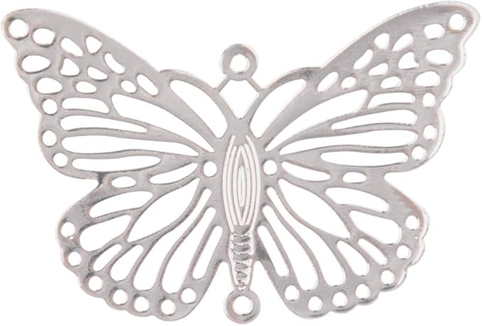 longsheng 10pcs Silver Butterfly Hanging Suncatcher DIY Metal Parts Hand-Crafts Pendant Ornament Drop