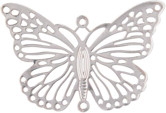 longsheng 10pcs Silver Butterfly Hanging Suncatcher DIY Metal Parts Hand-Crafts Pendant Ornament Drop
