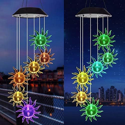 Sun Flower Solar Wind Chimes,gradening Gift for All Father,Stepdad,Grandpa,Husband,mom,Grandma,Women,Aunt,Daughter,Nana,Sister, Birthday Day,Perfect for Patio Solar Light Yard Decor for Christmas