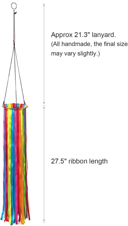 Satin Ribbon Windsock Streamer, Outdoor Decorations for Your Patio, Garden, Yard, Dock and Camper, 49-Inch, WS49-XZH