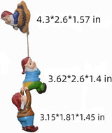 coolboy Climbing Rope Gnomes Garden Statue,Gnom Statue Resin Garden Gnome Tree Hugger Outdoor Decor Accessories,Miniature Figurines Micro Garden Gnome Landscape Figurine for Lawn Balcony Patio