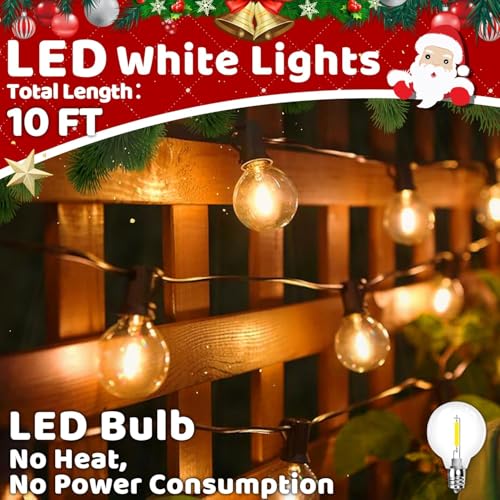 10FT LED Outdoor String Lights - Waterproof Linkable