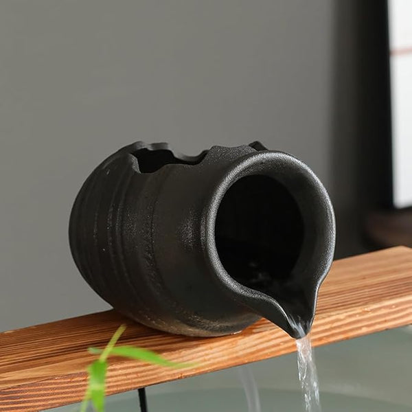 Outdoor Garden Fountain Spitter Pond Water Feature Pump DIY Ceramic Pot Decoration (7.4 inch Color 4)