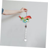 BESPORTBLE Creative Bird Figurine Hanging Decor Stained Glass Garden Statue for Outdoor Home Adornment Lifelike Iron Craftsmanship for Garden Patio Decoration