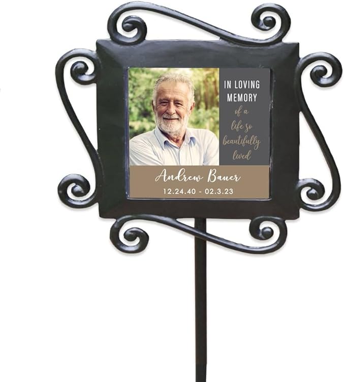 Beautiful Life Personalized Memorial Garden Stake with Photo