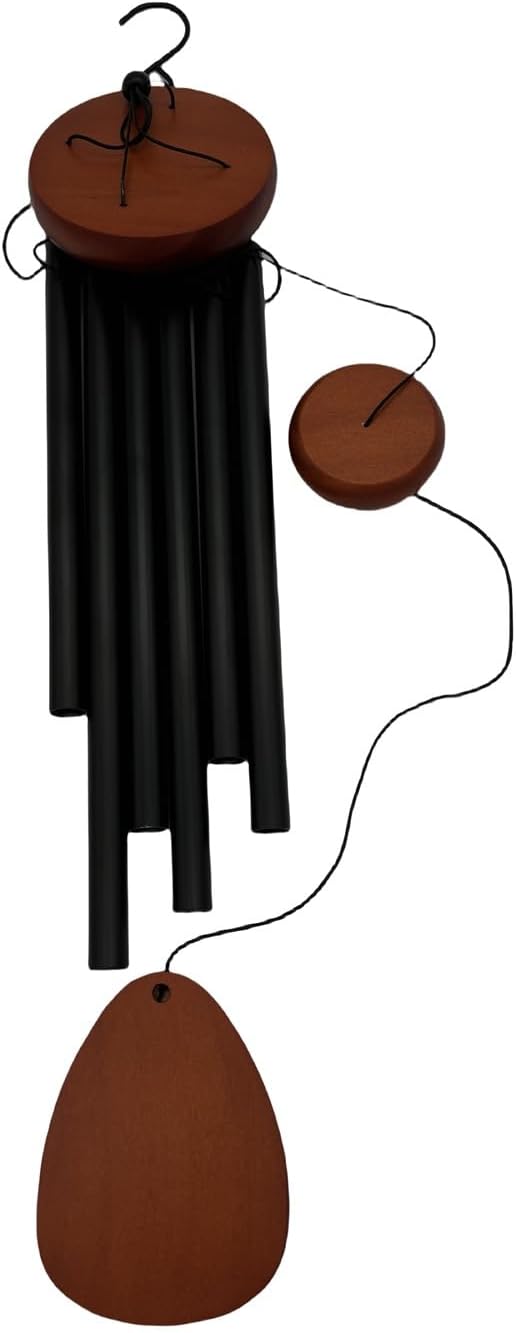 26 Inch Black Wind Chimes for Outside, Soft Tone Metal Wind Chimes for Garden Decor, Small to Medium Outdoor Chimes for Patio, Balcony, Housewarming Gift