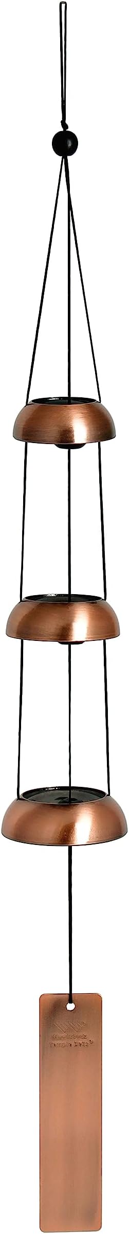 Woodstock Chimes Signature Collection, Woodstock Temple Bells, Trio (24'') Copper, Wind Bells for Outdoor, Patio, Home or Garden Décor (TB3C)