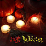 Halloween LED Pumpkin Lights - 4 Pack, White, Remote & Timer
