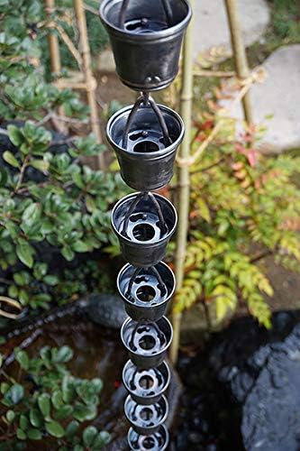 MORIKUNI Made in Japan Authentic Traditional Rain Chain/Downspout/Made of Pure Copper/Available in 4 Styles, 5-16 ft/Optional Decorative Weight Available (Bamboo Small, 7, Feet)