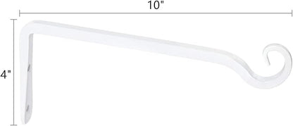 Mkono Plant Hangers Indoor, 10 Inch Metal Plant Bracket, Decorative Wall Hooks for Hanging Plants, Bird Feeder, Flower Basket, Wind Chimes, Home Outdoor Decor, 2 Pack White