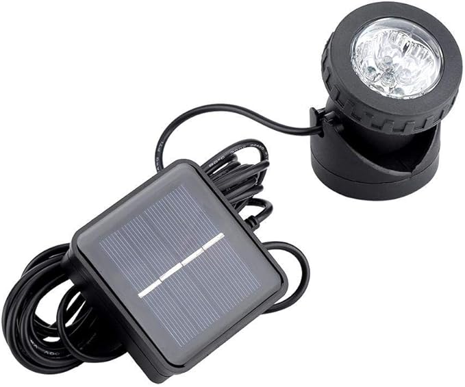 BAFOVY Solar Underwater Spotlight, 6 LED Light with Auto Dark Sensor for Garden Pool Pond Fountain Decoration