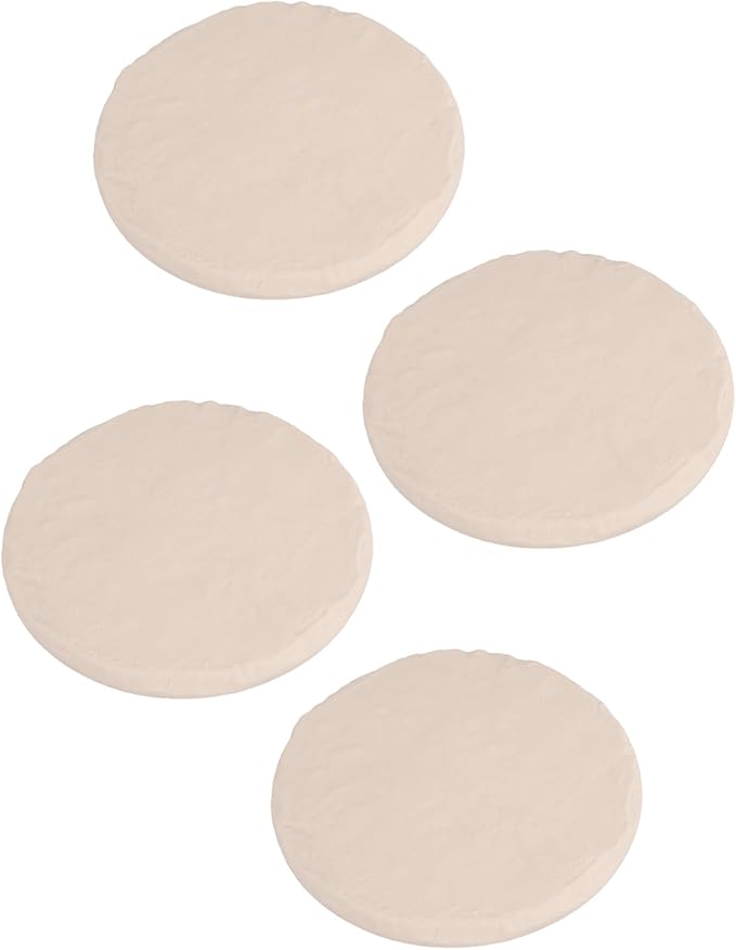 Bewinner 15.5” Circular Decorative Stepping Stones with Ground Stakes, Resin Material Stones for Outdoor Pathway Pavers Walkway Lawn Yard, (Creamy White)