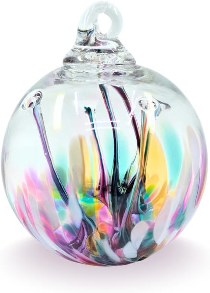 Luke Adams Handmade Glass Gazing Balls for Garden – Hand Blown Glass Gazing Ball for Yard Décor – Decorative Garden Globe (Wildflower)