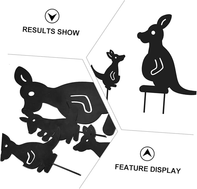BESPORTBLE Hollow Iron Kangaroo Lawn Statue Outdoor Garden Art Decor for Backyard and Courtyard Weatherproof Animal Figurines for Farmhouse and Rustic Style