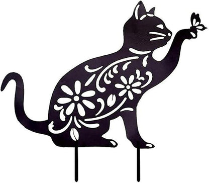 Zerodis Hollow Garden Statue Other Gardening Supplies Black Cat Decoration for Bird Scaring Iron Garden Ornament for Outdoor Spaces Hollow Statue Exquisite
