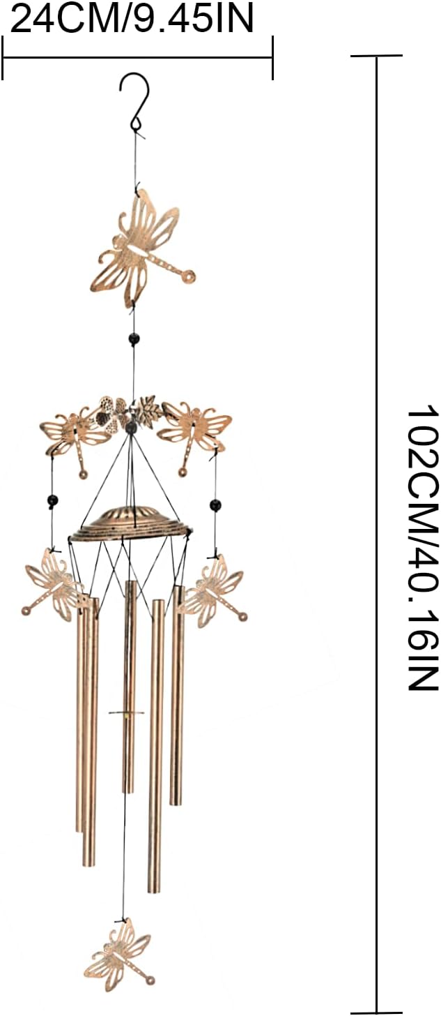 Wind Chimes for Outside Garden Decor - Dragonfly Decorations Wind Chimes, Birthday Gfits for Women, Mom, Grandma, Memorial Gifts, Housewarming Gifts, Yard or Patio Deals