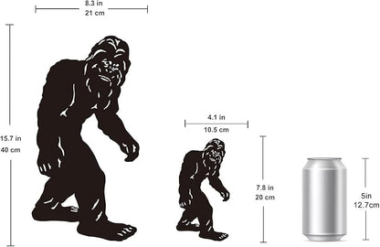 TT & MM Bigfoot Yard Decor Metal Garden Stakes,Set of 2 Big Foot Sasquatch Gifts for Men/Women,Outdoor Bigfoot Silhouette Statues for Yard Art,Patio,Lawn - 15.7”H x 8.3”W & 7.8”H x 4.1”W