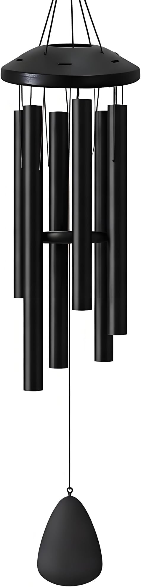 32” Large Black Aluminum Wind Chimes with Aluminum Cap for Outside, Deep Tone Outdoor Garden Patio Weather Resistant Metal Decor, Ideal Gift for Birthday, Mother's Day, Ambiance, Living Enhancement