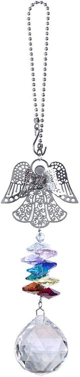 H&D HYALINE & DORA Crystal Guardian Angel Chakra Beads Suncatcher Car Charm for Rear View Mirror