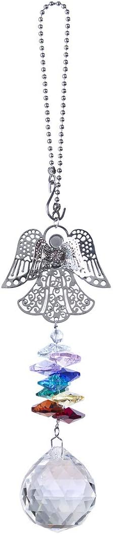 H&D HYALINE & DORA Crystal Guardian Angel Chakra Beads Suncatcher Car Charm for Rear View Mirror