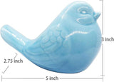 New Blue Bird Figurine, Ceramic Chubby Bird Figure Cottage Animal Bird Statue Decorations for Home Garden Decor Accents