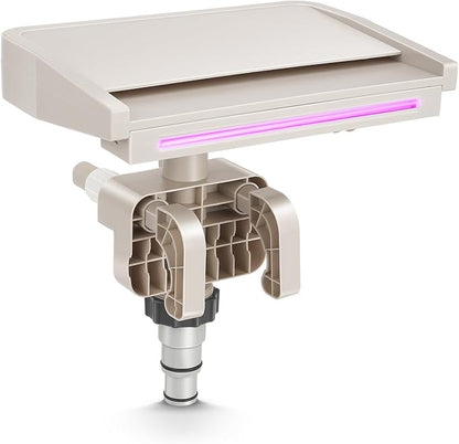 Pool Fountain Waterfall for Above Ground Pools with 7-Color LED Lights, Smooth Flowing Pool Waterfall for Outdoor Decor and Relaxation, Adjustable Width Fits Various Frame Pools (Led Light)